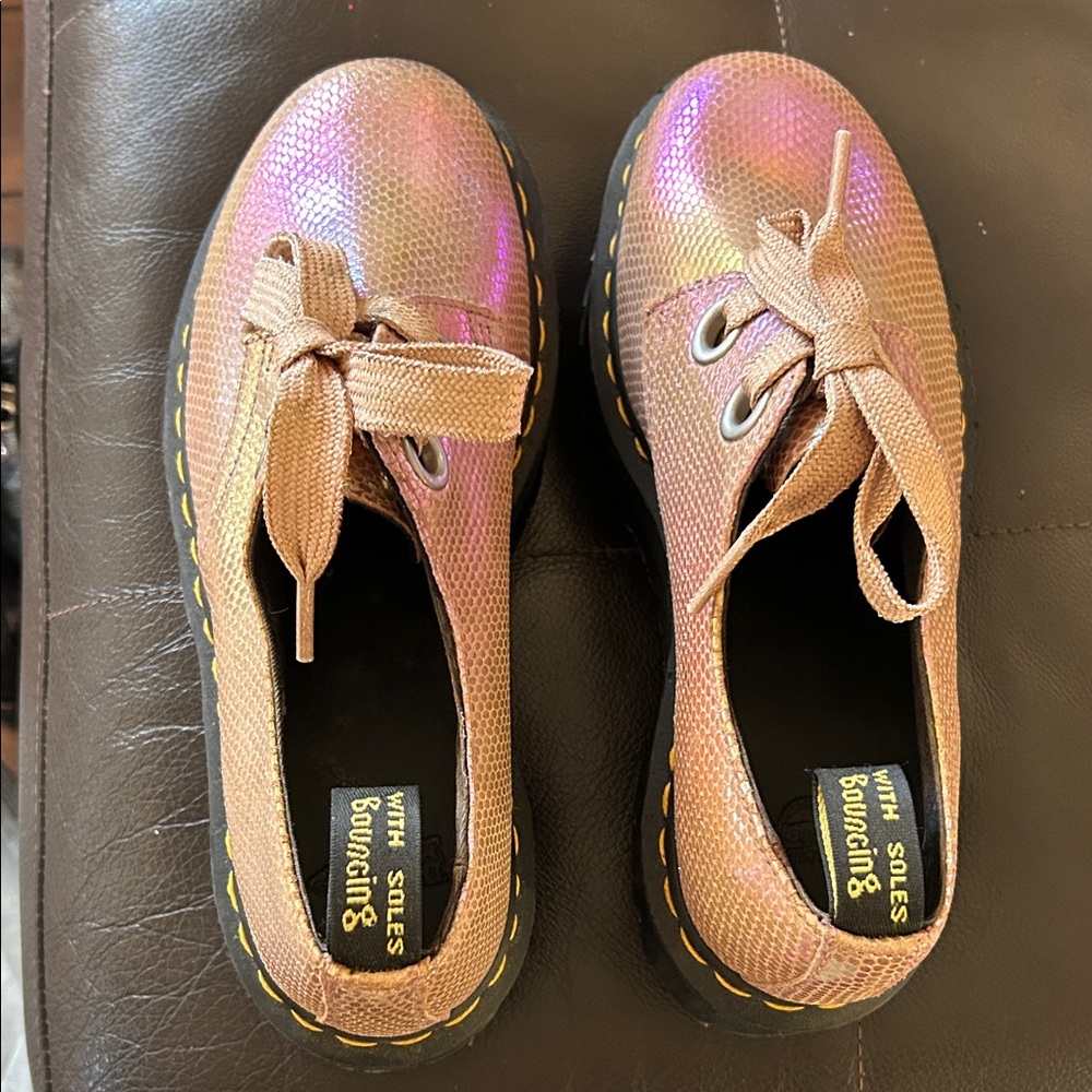 Dr. Martens Iridescent Pink Lace-Up Shoes - Picture 5 of 5